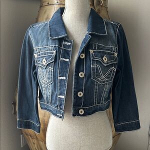 Stylish Blue Denim Crop Jacket
